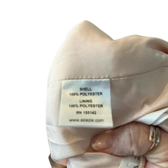 NWT Azazie Pearl Pink Bianca Chiffon Gown Size 6 - Picture 9 of 12